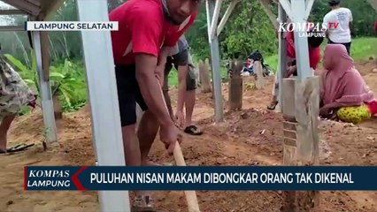 Puluhan Nisan Makam Dibongkar Orang Tak Dikenal