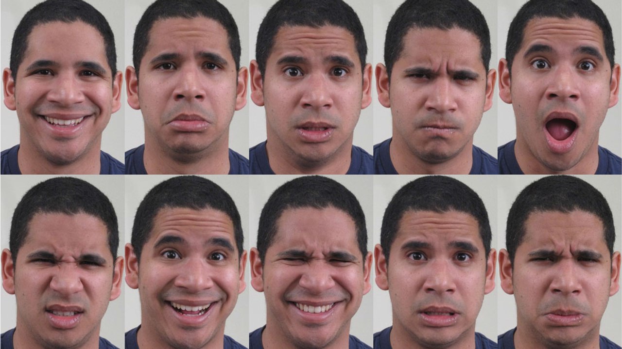 Agréablement surpris ? L'homme utilise 21 expressions pour exprimer ses émotions