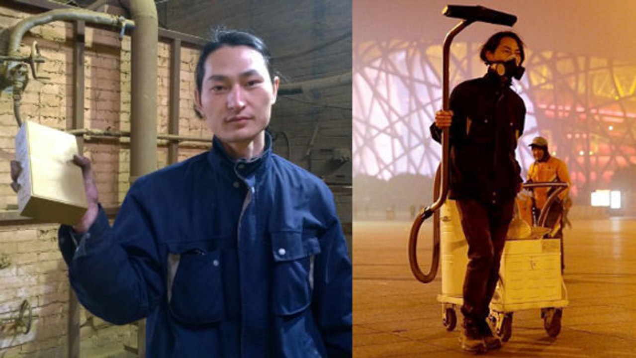 Nut Brother: Dieser Künstler hat mit der verschmutzten Luft Pekings einen Ziegel gebaut