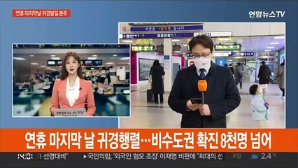 설 연휴 마지막 귀경행렬…비수도권 첫 8천명대 확진