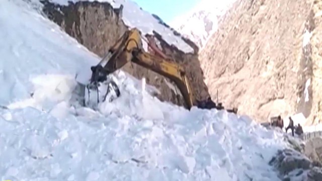 Glacier fall at Badrinath Mana road, roads blocked