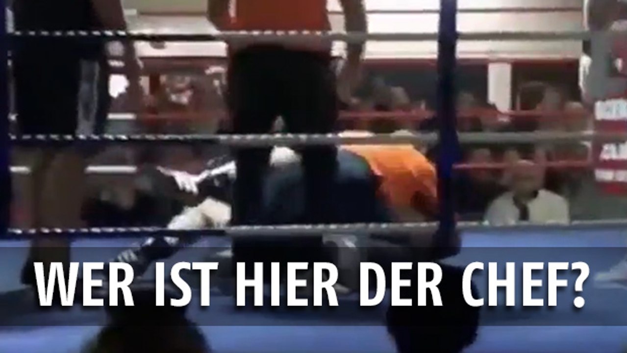 Dieser Boxer hört nicht auf den Ringrichter und wird von einem Punktrichter K.o. geschlagen!