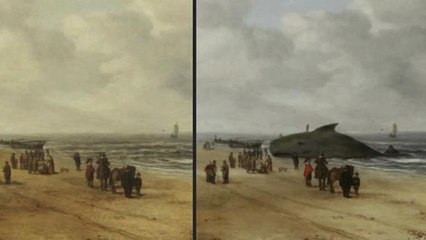 La restauration d’un tableau révèle une énorme créature marine