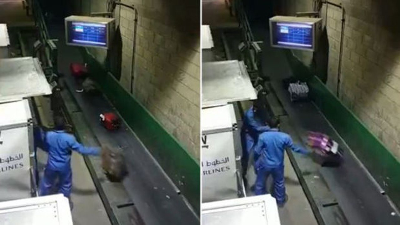 Dieses schockierende video zeigt wie gepäckträger am flughafen arbeiten