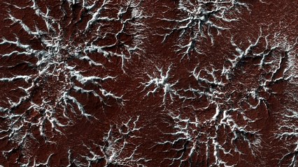 Une sonde dévoile des terrains en forme d’araignées sur Mars