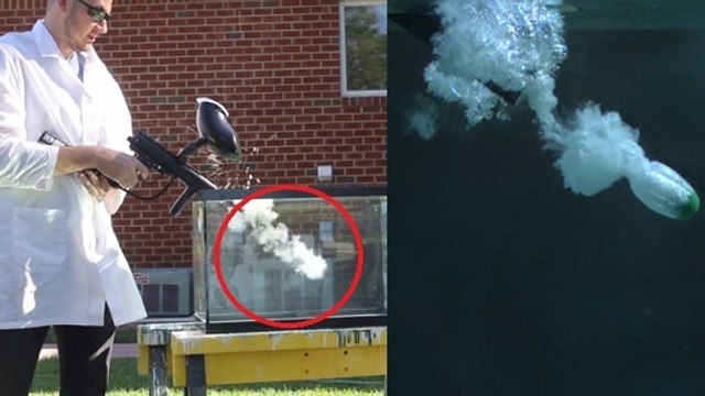 De spectaculaires tirs de paintball filmés en slow-motion sous l'eau