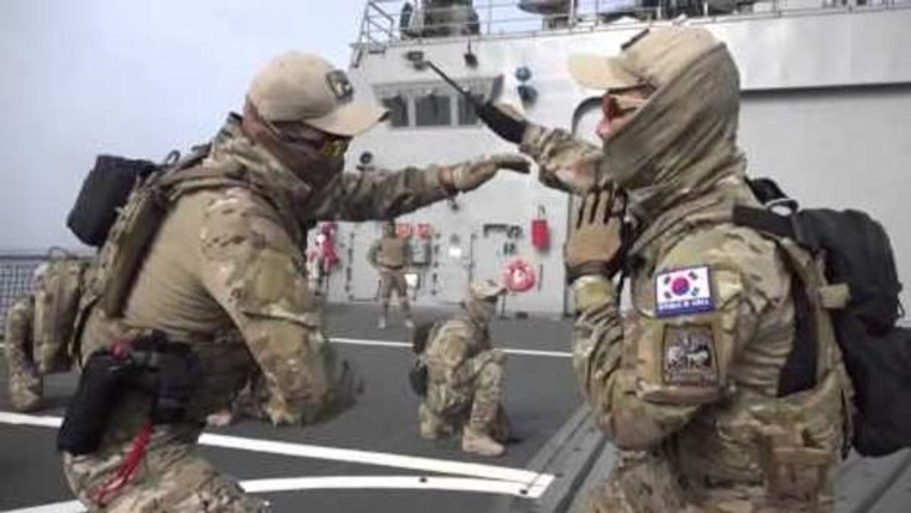 Südkoreanische Spezialkräfte trainieren den Messerkampf MUSAT