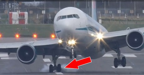 Vom Winde verweht: Landung einer Boeing 767 in England