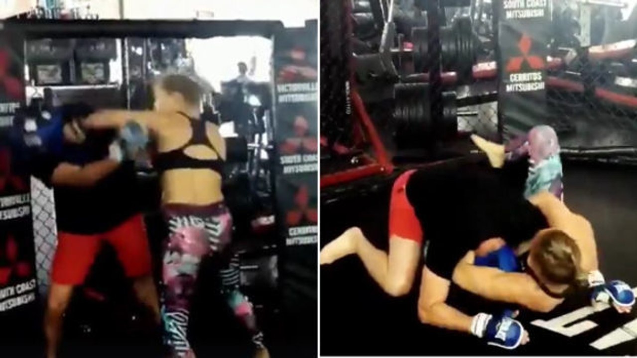 Ronda Rousey zerstört ihren Sparringspartner beim Training