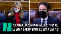 Yolanda Díaz, a Teodoro García Egea (PP): “Hoy no le voy a dar un dato, le voy a dar 10”