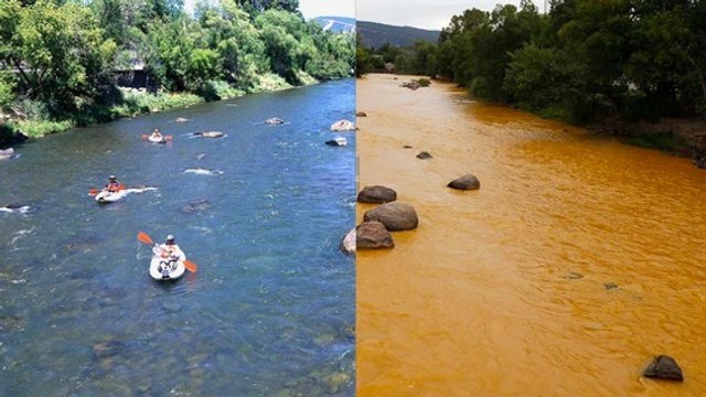 Polluée par des agents de l'environnement, une rivière américaine vire au jaune