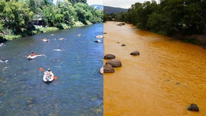 Polluée par des agents de l'environnement, une rivière américaine vire au jaune