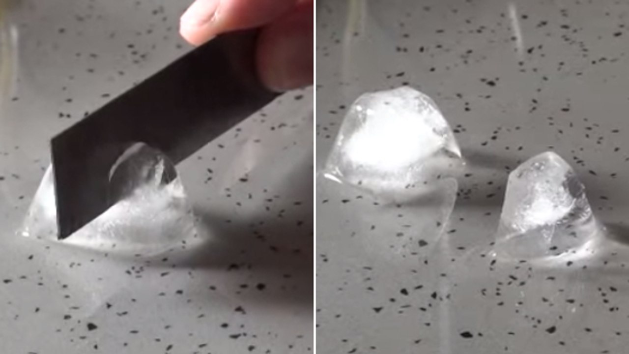 Cet incroyable matériau tranche les glaçons comme si c'était du beurre