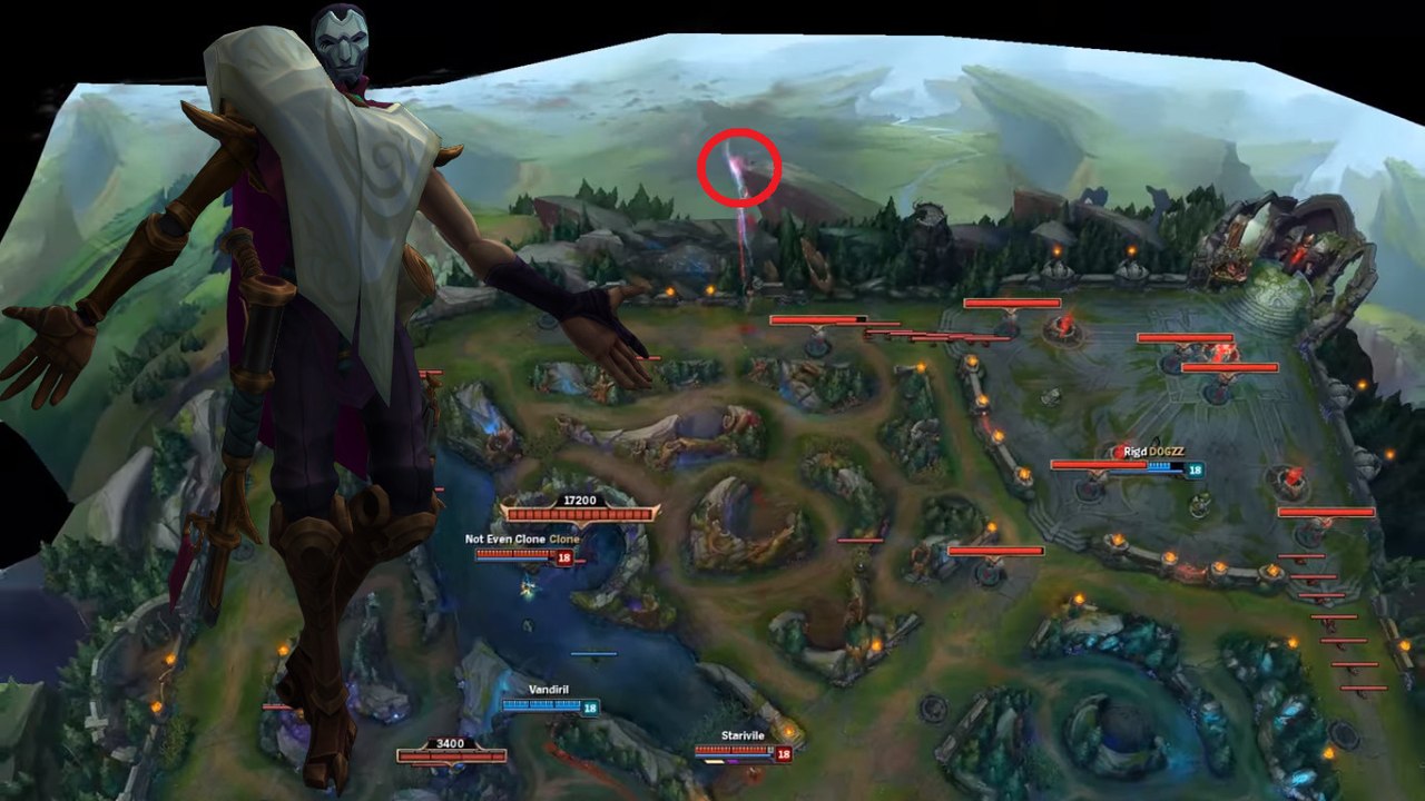 League of Legends: Jhins Q kann so hoch aufprallen, dass es von der Karte fliegt