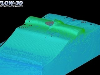 Earthrace boat simulated with fluid-dynamics software.