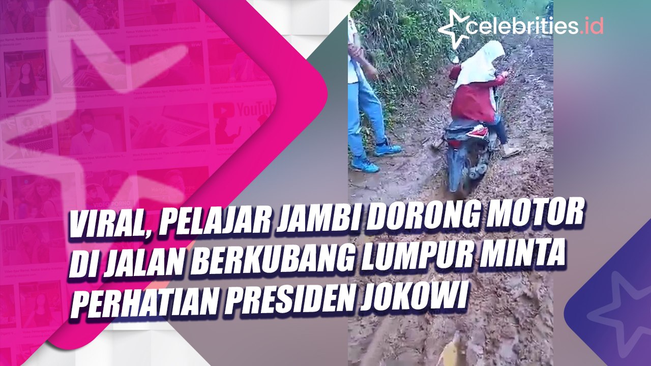 Viral, Pelajar Jambi Dorong Motor di Jalan Berk...