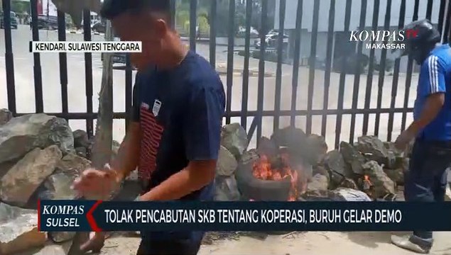Tolak Pencabutan SKB Tentang Koperasi, Buruh Gelar Demo Di DPRD Kendari
