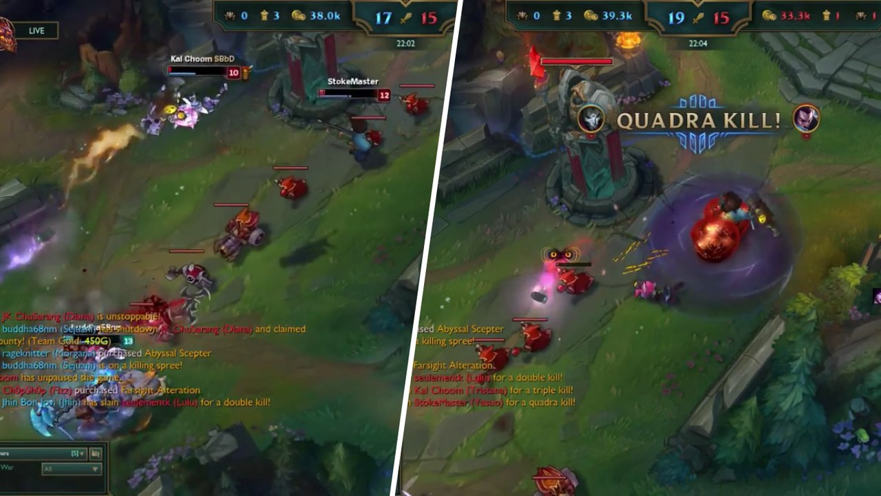 League of legends: tristana mit einem fürchterlichen jump für ihr team