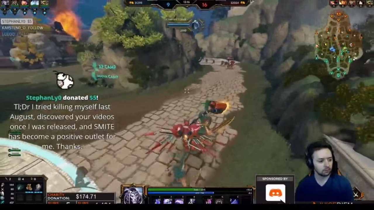 SMITE: Heftige Reaktion eines Streamers auf einen Suizid-Kommentar