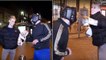 Ein Amateurboxer fordert betrunkene Fußgänger auf, ihm ins Gesicht zu schlagen