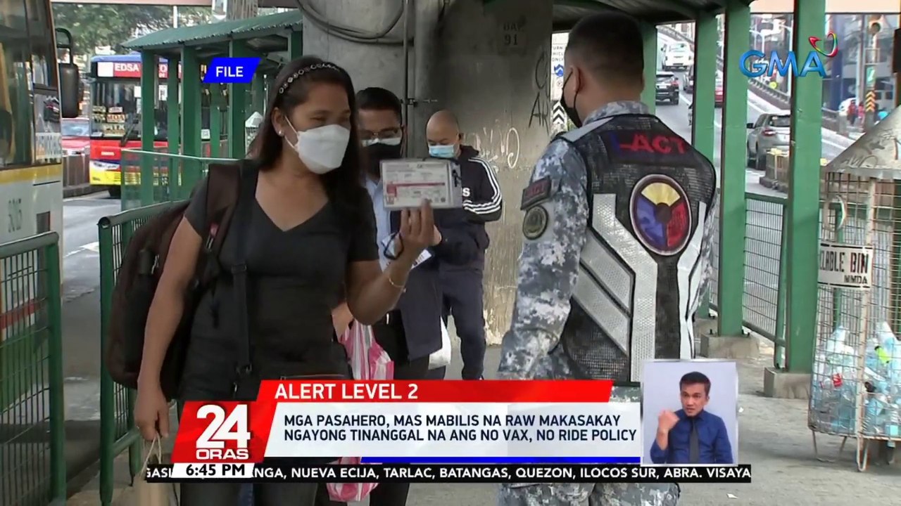 Mga pasahero, mas mabilis na raw makasakay ngayong tinanggal na ang "No Vax, No Ride" policy | 24 Oras