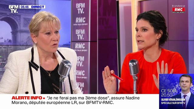 Nadine Morano est l'invitée d'Apolline de Malherbe sur RMC/BFMTV