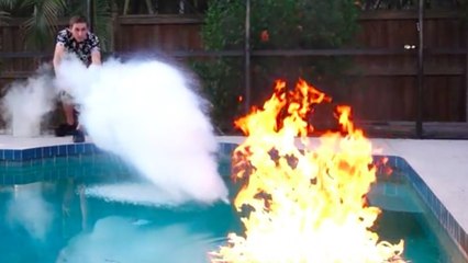 Il met le feu à sa piscine avant de l'éteindre grâce à la science