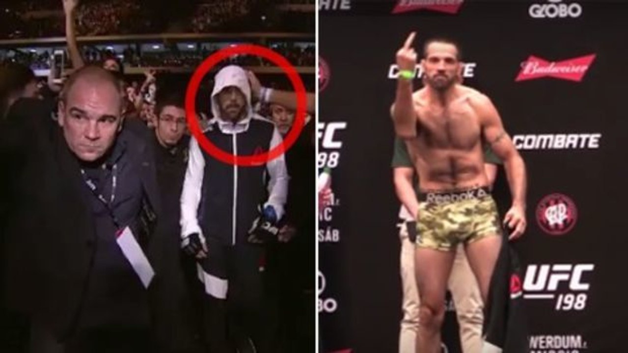 Ufc 198: matt brown kämpft gegen fans vor seinem eintritt in den käfig gegen demian maia