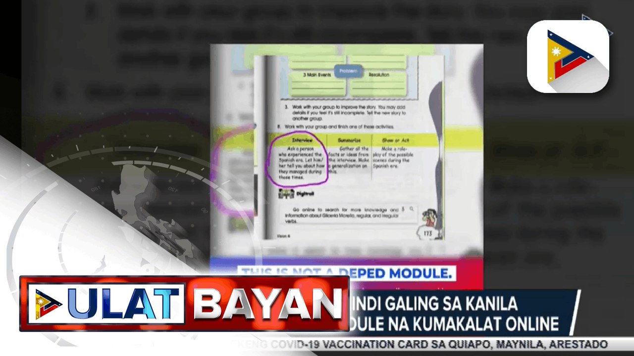 DepEd, nilinaw na hindi galing sa kanila ang umano'y maling module na kumakalat online