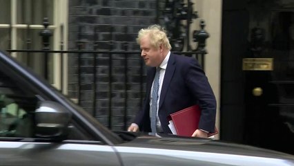 Boris Johnson departs 10 Downing St ahead of PMQs