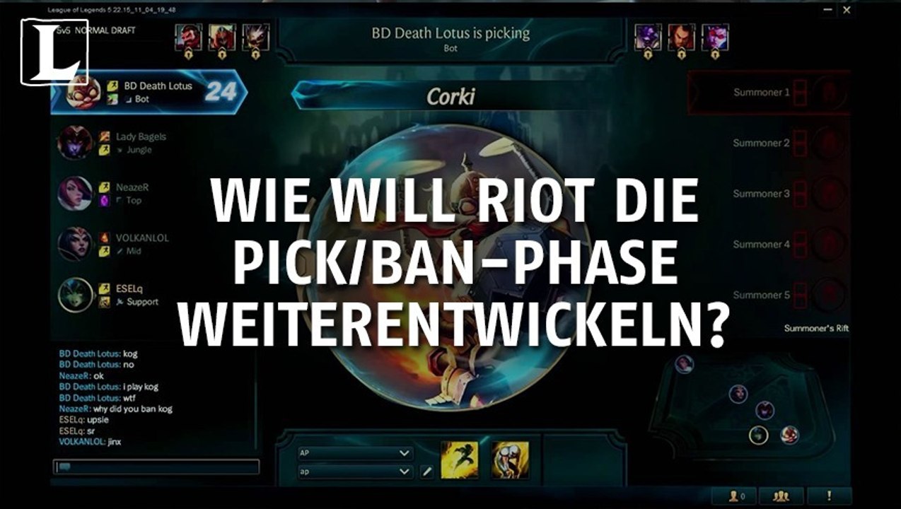 League of legends: wie will riot die pick/ban-phase weiterentwickeln?