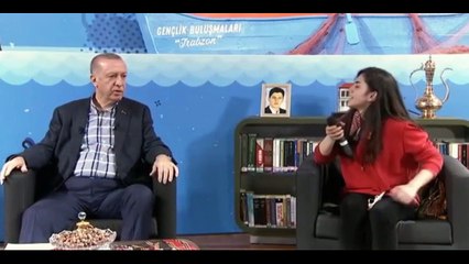 Erdoğan, genç kızın kim olduğunu öğrenince şaşkınlığını gizleyemedi: Ciddi mi diyorsun?