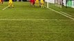 Stamford AFC goalkeeper makes save during Shepshed Dynamo game