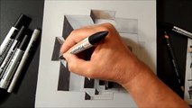 How to draw 3D hole - Trick Art Trompe-l-oeil - VamosART