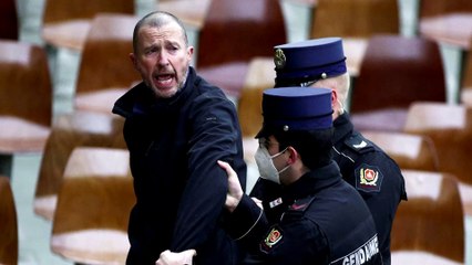 'This is not the Church of God,' man yells at pope