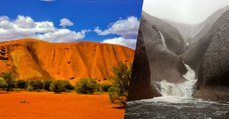 De spectaculaires cascades se forment sur l uluru, le rocher le plus clbre d australie
