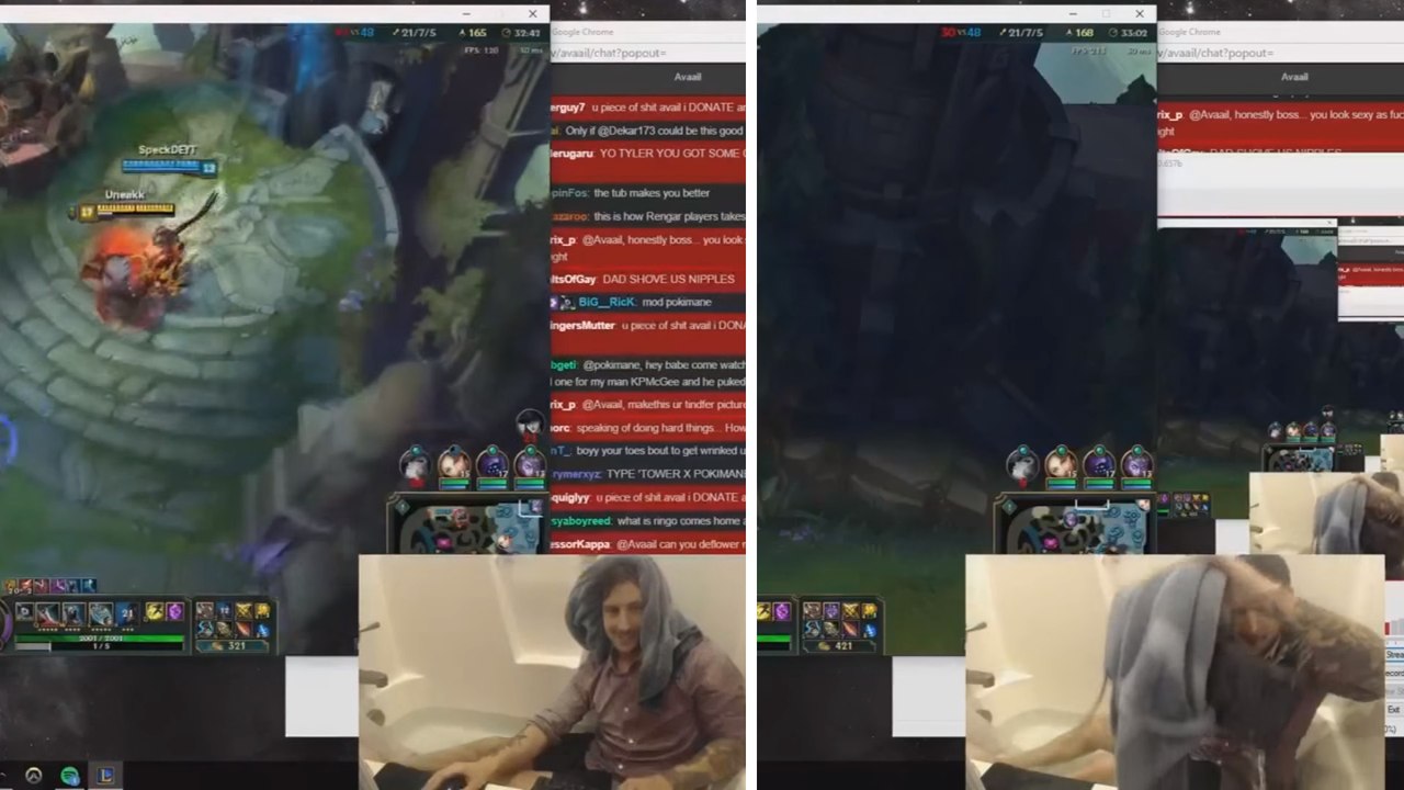 Twitch: Er streamt League of Legends aus der Badewanne
