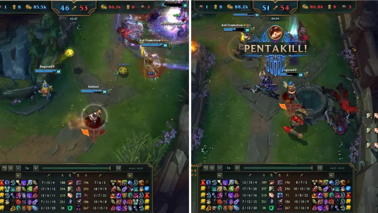 League of Legends: Er platziert 3 Pilze und landet einen Pentakill mit Teemo