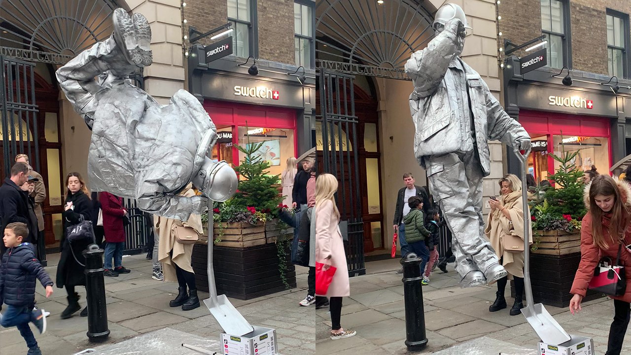 'Viral street performer 'Silverman' pulls off impressive levitation