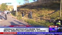 ¡Desgracia! Motociclista perece tras brutal embestida en la carretera a Olancho