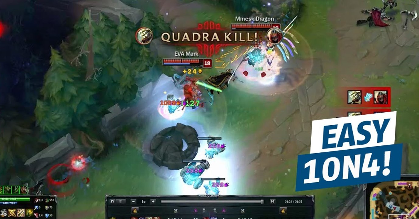 League of Legends: Tahm Kench mit mühelosem Quadra-Kill im 1on4