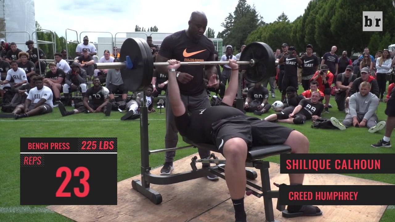 17-jährige amerikanische Football-Spieler erzielen enorme Leistungen im Bankdrücken