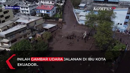 Gambar Udara Tanah Longsor 'Lumpur Hitam' Terjang Ibu Kota Ekuador