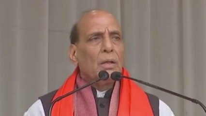Rajnath Singh addresses meet in UP's Lakhimpur