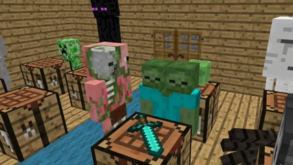 Minecraft : et si les monstres du jeu allaient à l'école ?