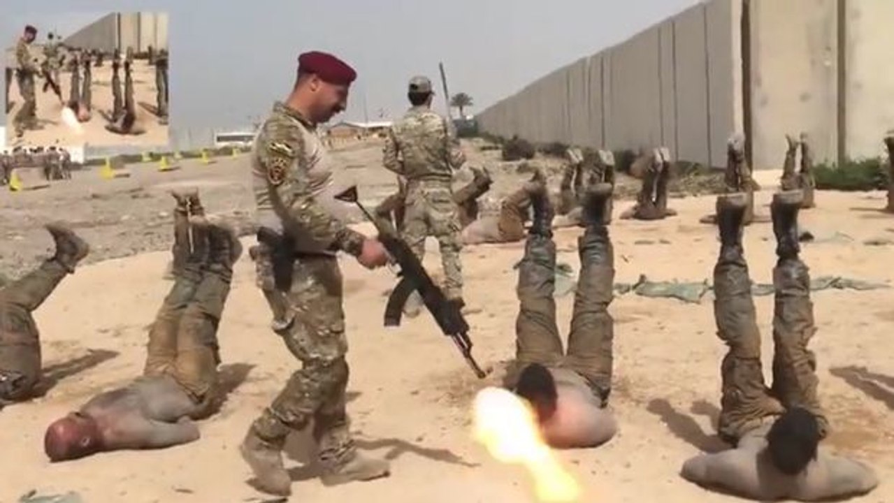 Heftig! Irakische Spezialkräfte trainieren mit einer brutalen und erschreckenden Methode