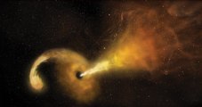 Des astronomes ont observé un trou noir engloutir une étoile et produire un impressionnant jet de matière