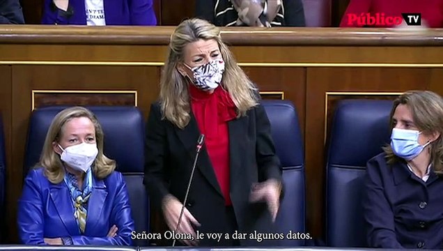 Yolanda Díaz, a Macarena Olona: Ustedes no son el partido del campo aunque hoy se vistan del campo
