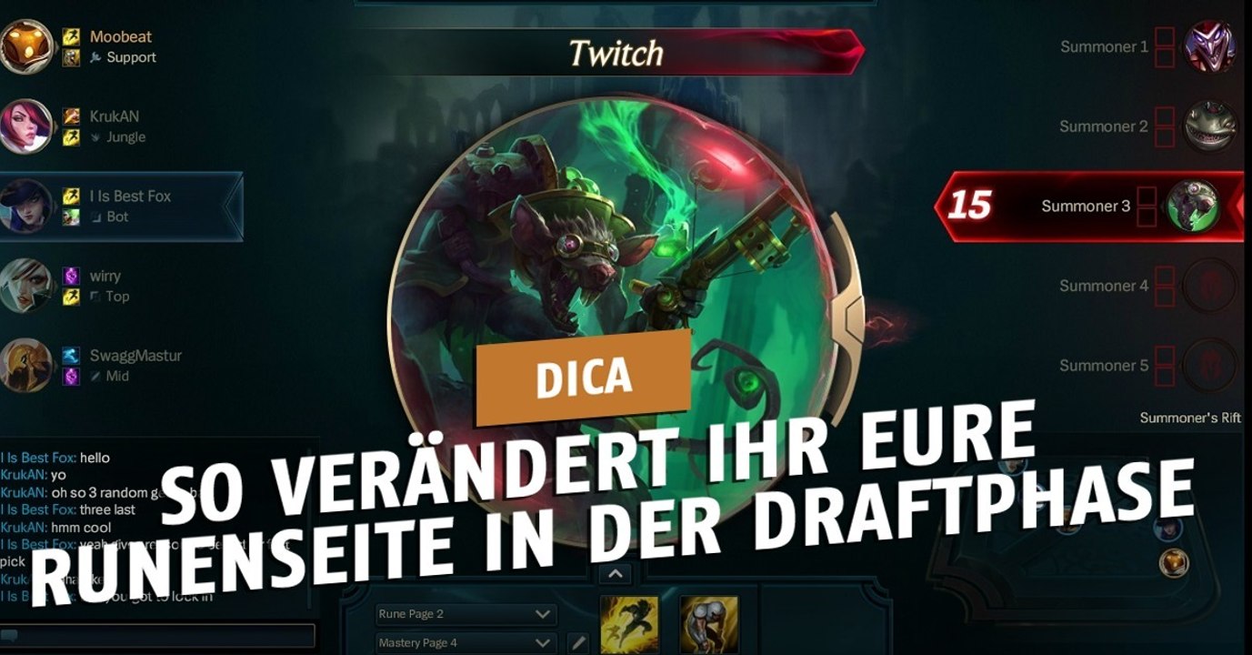 League of Legends: So verändert ihr eure Runenseite in der Draftphase