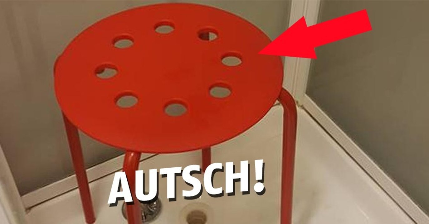 Er klemmt seinen Hoden in einem Ikea-Stuhl